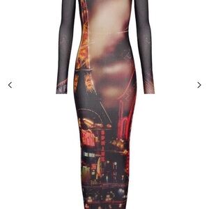 Jean Paul Gaultier Black and Red Long Sleeve Dress